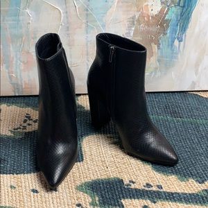 JustFab Black Snakeskin Booties